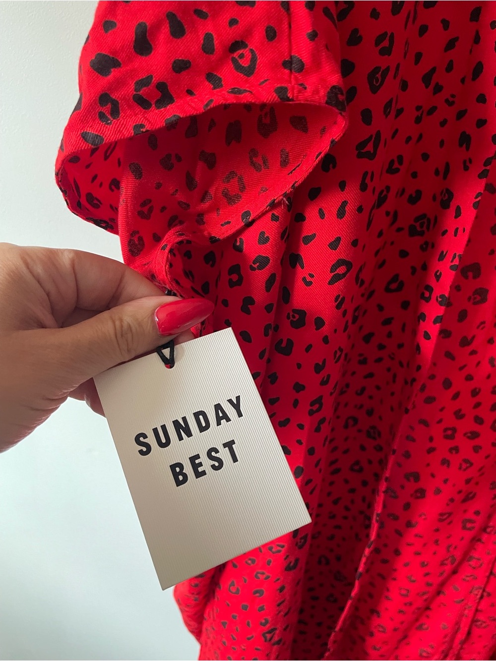 NWT Sunday Best Aitken Leopard Animal Print Kimono Wrap Cardigan Red Oversized - Picture 5 of 8
